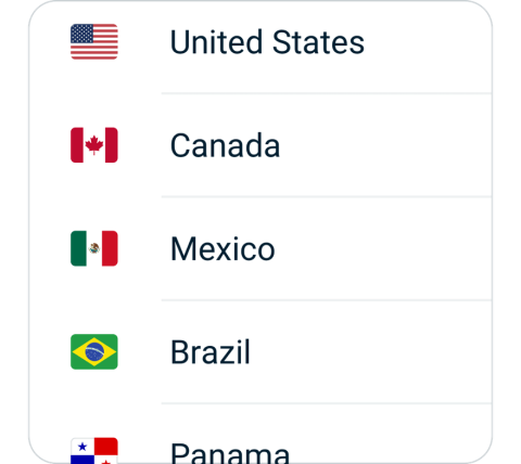 Au connect step 2, choose VPN server location